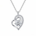 Sterling Silver Swirling Heart Moissanite Necklace
