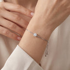 Sterling Silver Moissanite Solitaire Bracelet