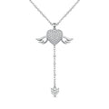 Sterling Silver Angel Wings Lariat Necklace