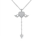 Sterling Silver Angel Wings Lariat Necklace