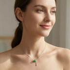 Green Jade Barrel Pendant Necklace