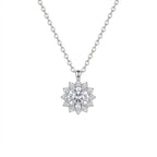 Sterling Silver Moissanite Snowflake Pendant Necklace