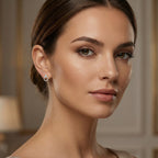 Elegant Oval CZ Halo Drop Stud Earrings