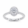 Sterling Silver Adjustable Oval Halo Ring