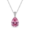 Pink Pear-Cut Pendant Necklace with Sparkling Bail – Silver-Tone Jewellery
