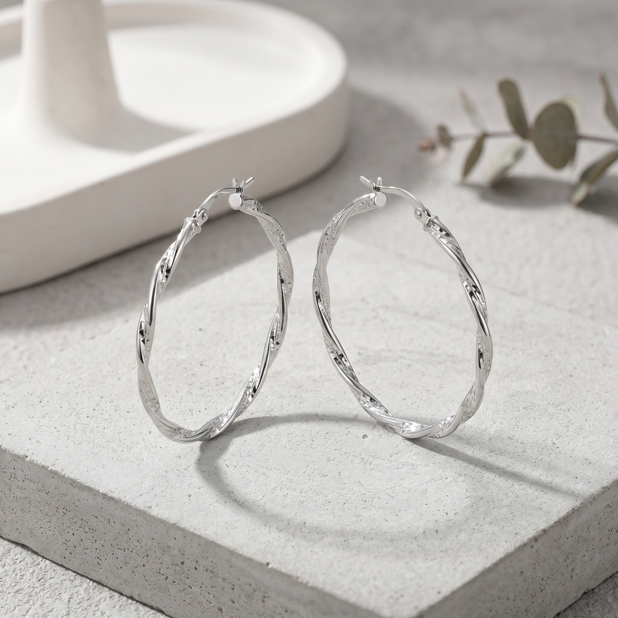 Twisted Rope Hoop Earring