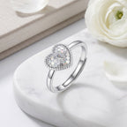 Sterling Silver Adjustable Heart Ring