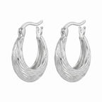 Textured  Wave Hoop Earring