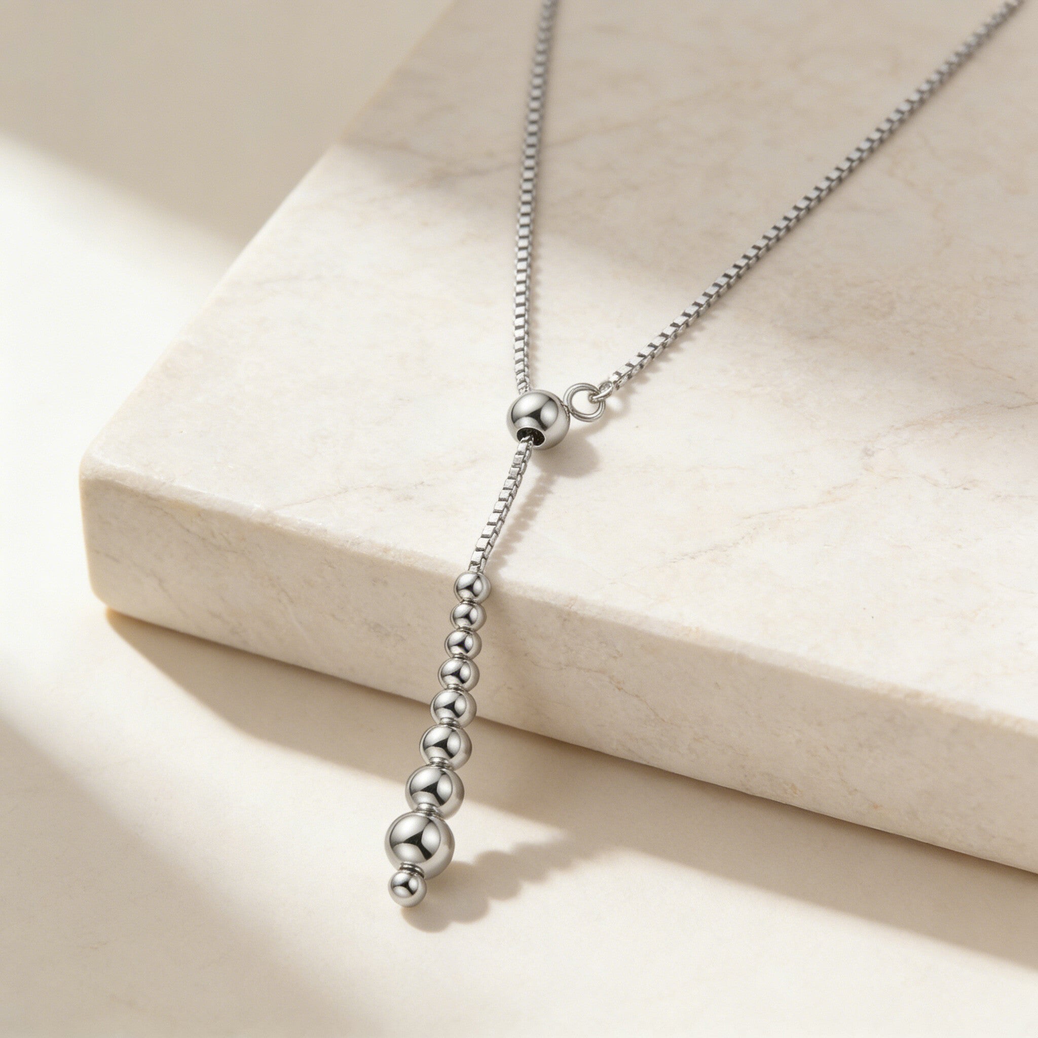 Elegant Adjustable Bead Lariat Necklace