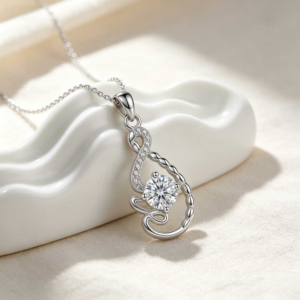 Elegant CZ Teardrop Pendant Necklace