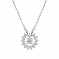 Sterling Silver Butterfly Moissanite Halo Pendant Necklace
