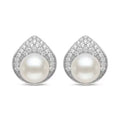 Sterling Silver Pearl Teardrop Stud Earrings