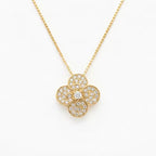 Elegant CZ Clover Pendant Necklace