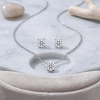 Sterling Silver Moissanite Necklace and Earring Set