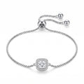 Sterling Silver Moissanite Halo Bracelet