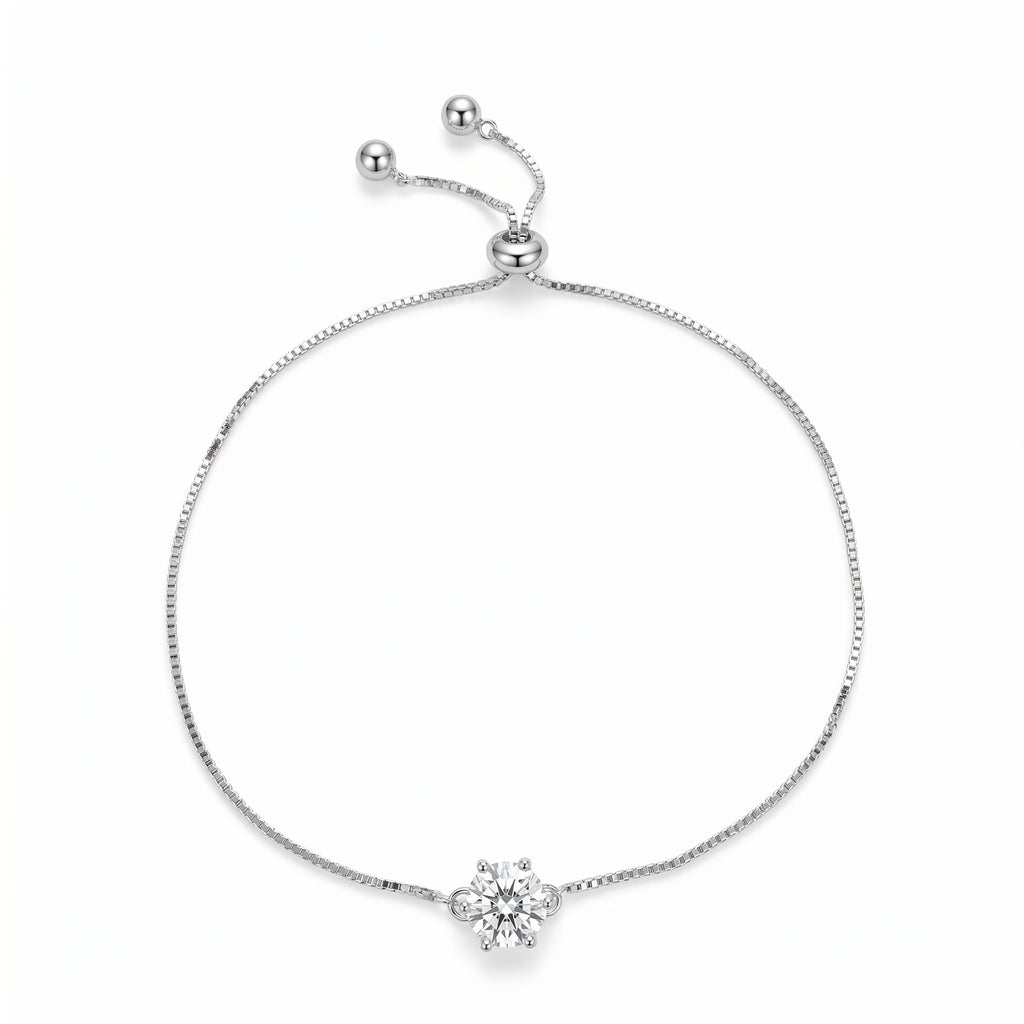 Sterling Silver Moissanite Solitaire Bracelet