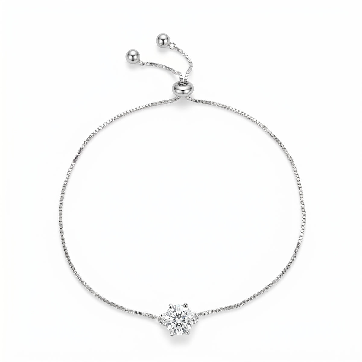 Sterling Silver Moissanite Solitaire Bracelet