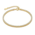 Gold Plated Sterling Silver Cubic Zirconia Tennis Bracelet