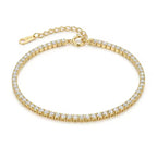 Gold Plated Sterling Silver Cubic Zirconia Tennis Bracelet