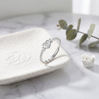 Sterling Silver Adjustable Heart Ring