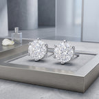 Sterling Silver Solitaire Moissanite Stud Earrings