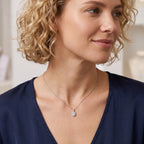 Sterling Silver Pear Moissanite Pendant Necklace