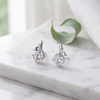 Sterling Silver Mermaid Tail Moissanite Stud Earrings