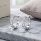 Elegant Pave CZ Hoop Earring