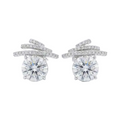 Sterling Silver Wave Cubic Zirconia Stud Earrings