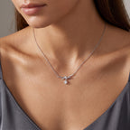 Sterling Silver Knot Moissanite Necklace