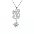 Sterling Silver Swan Moissanite Pendant Necklace