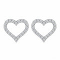 Sterling Silver Moissanite Heart Stud Earrings
