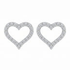 Sterling Silver Moissanite Heart Stud Earrings