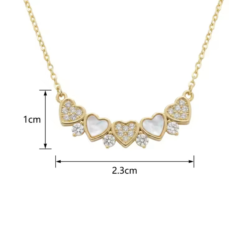 Sterling Silver Gold-Plated Mother of Pearl Heart Necklace