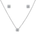 Sterling Silver Moissanite Necklace and Earring Set