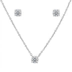 Sterling Silver Moissanite Necklace and Earring Set