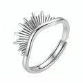 Sterling Silver Sunburst Adjustable Ring