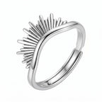 Sterling Silver Sunburst Adjustable Ring