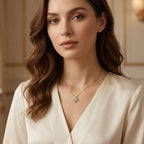 Elegant CZ Clover Pendant Necklace