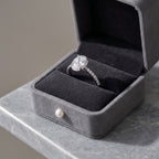 Sterling Silver Adjustable Oval Halo Ring