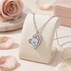 Sterling Silver Swirling Heart Moissanite Necklace