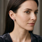 Sterling Silver Moissanite Geometric Drop Earrings
