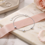 Sterling Silver Three Puffy Heart Bracelet