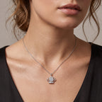 Sterling Silver Moissanite Crown Pendant Necklace