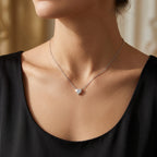 Sterling Silver Heart-Cut Moissanite Necklace