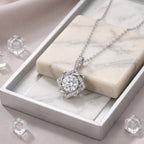 Sterling Silver Geometric Star Halo Necklace
