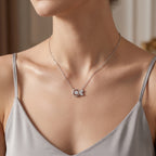 Sterling Silver Dancing Moissanite Fish Tail Necklace