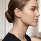 Sterling Silver Solitaire Moissanite Stud Earrings