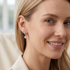Elegant Hoop Earring with CZ-Encrusted Heart Pendant