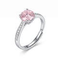 Sterling Silver Pink Cubic Zirconia Adjustable Ring